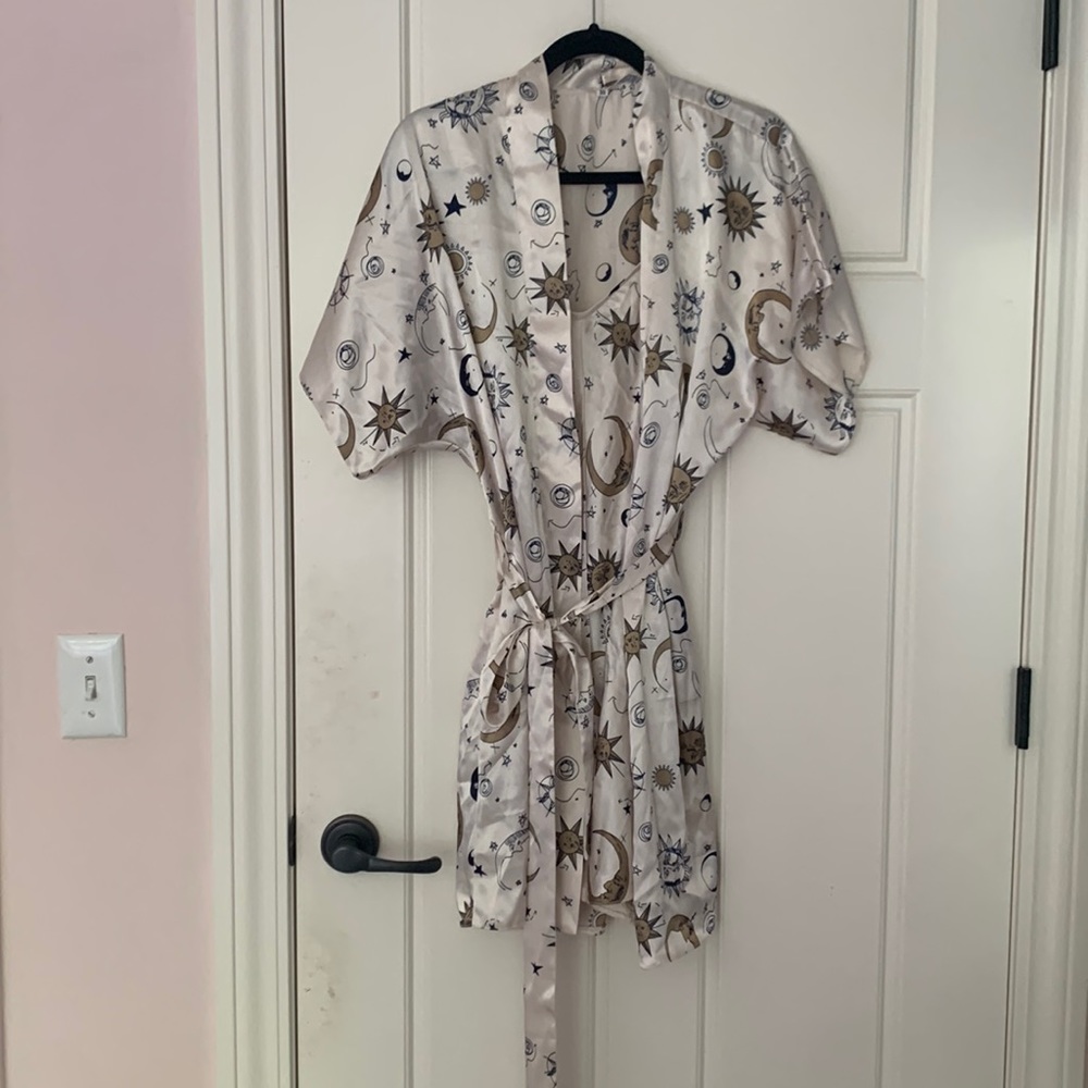 robe and night gown satin sleep set